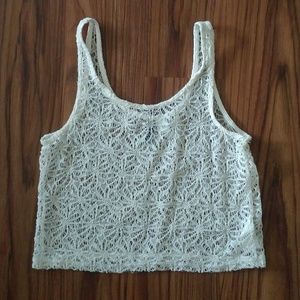 Divided lace crop tank